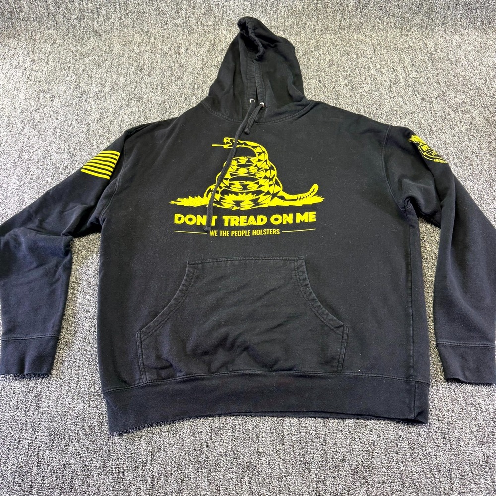 We the People Holsters Don't Tread on Me Gadsden Flag Hoodie Mens XXL Black